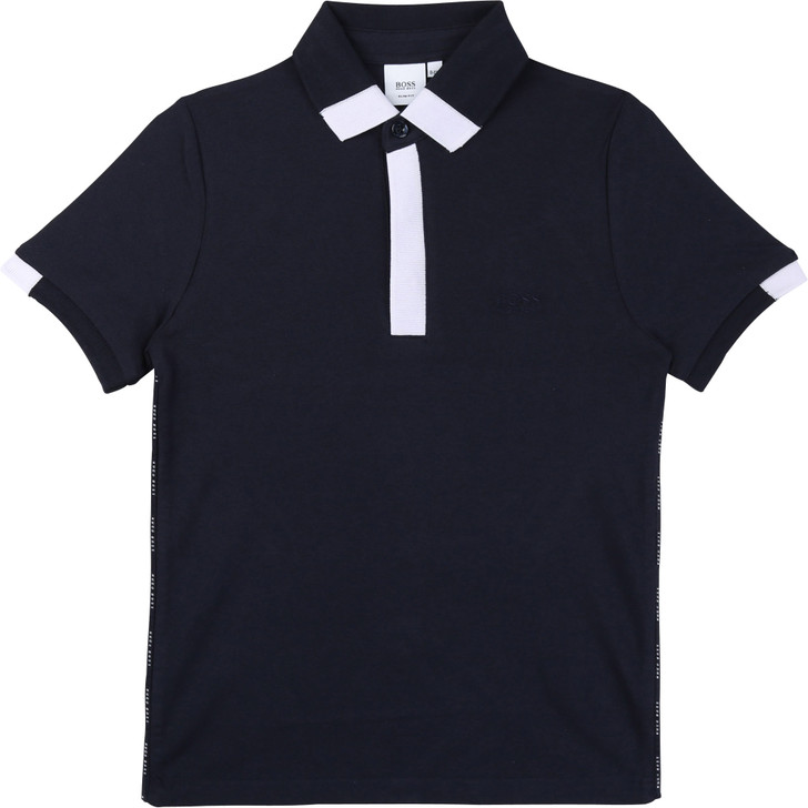 Hugo Boss Kids Tip Polo Shirt in Navy