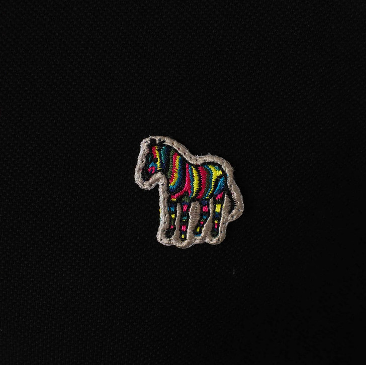 Paul Smith Mens Polo Shirt Zebra Badge in Black