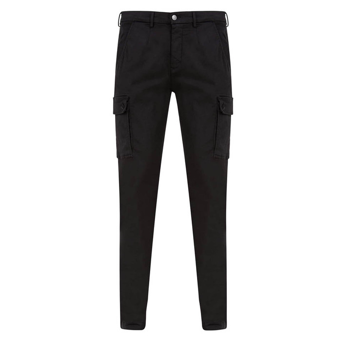 Replay Mens Cargo Pants Hyperflex Color XLITE Trousers in Black