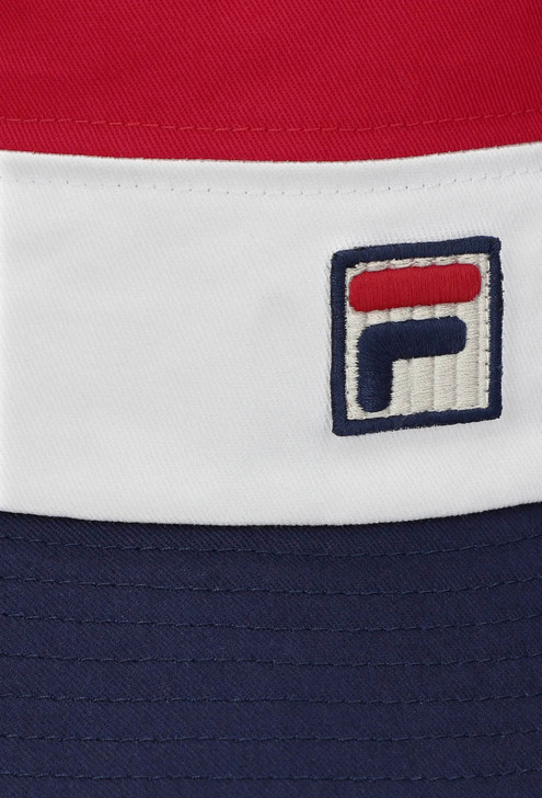 FILA Bucket Hat Leader in Navy / Red / White