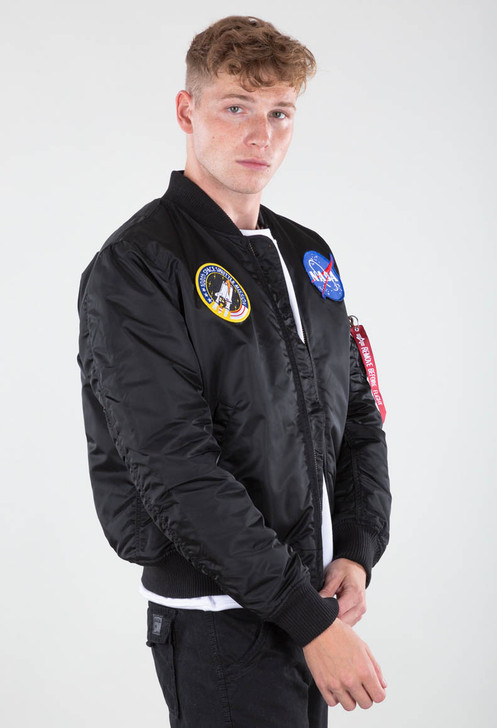 Alpha Industries Bomber Jacket NASA MA-1 Flight Jacket in Black