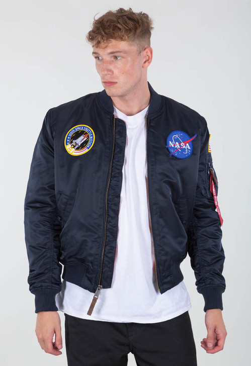 Alpha Industries Bomber Jacket NASA MA-1 Flight Jacket in Rep Blue