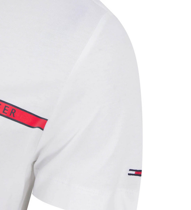 Tommy Hilfiger T-Shirt Chest Logo Slim Fitted Tee in White