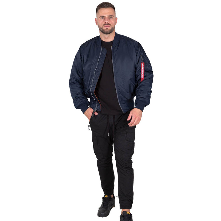 Alpha Industries Bomber Jacket MA 1 Flight Bomber in Rep Blue