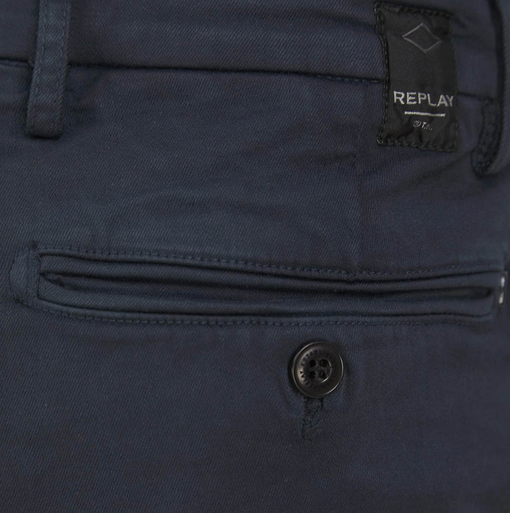 Replay Mens Chino Zeumar Hyperchino XLITE Jeans in Dark Blue