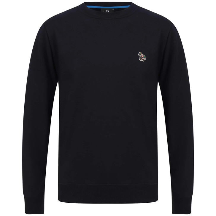 PAUL SMITH ORGANIC-COTTON ZEBRA LOGO SWEATSHIRT IN NAVY BLUE