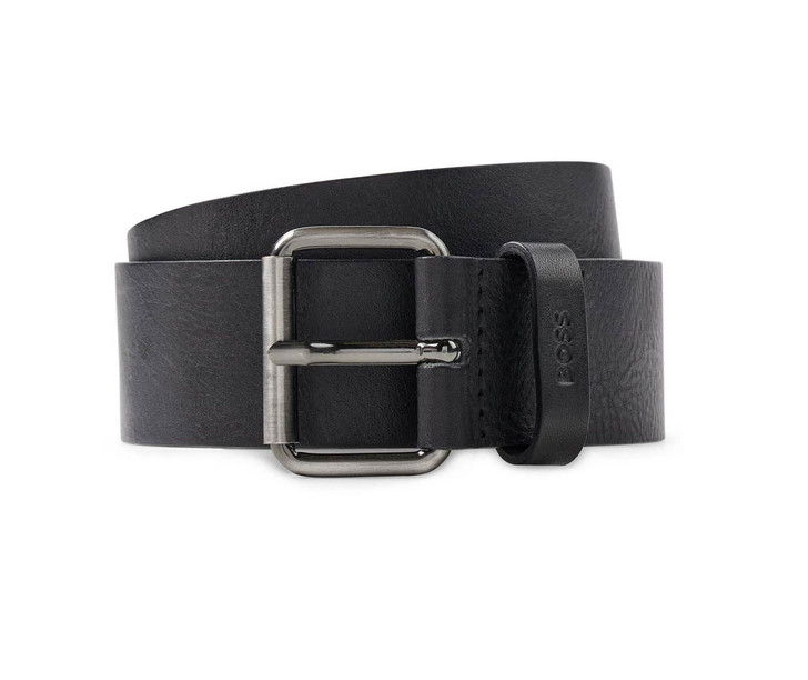 Hugo Boss Leather Belt Serge Italian in Black