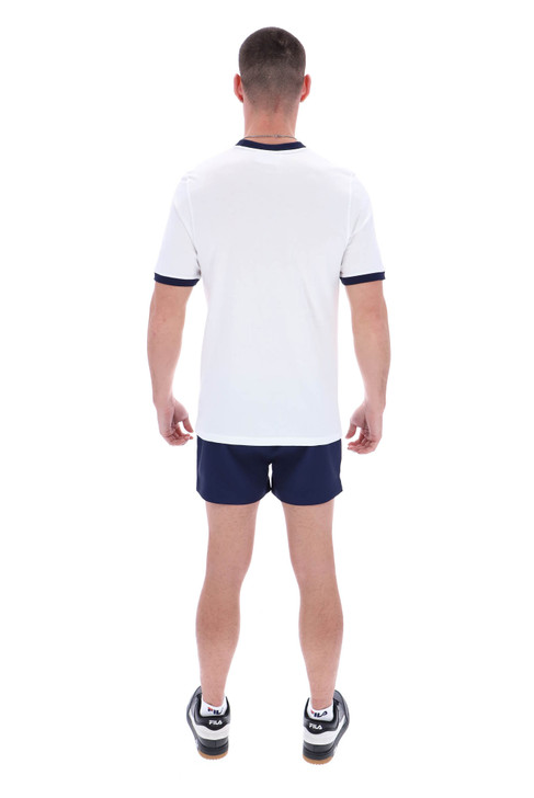 Fila Mens T-Shirt Marconi Ringer Tee in White / FILA Navy