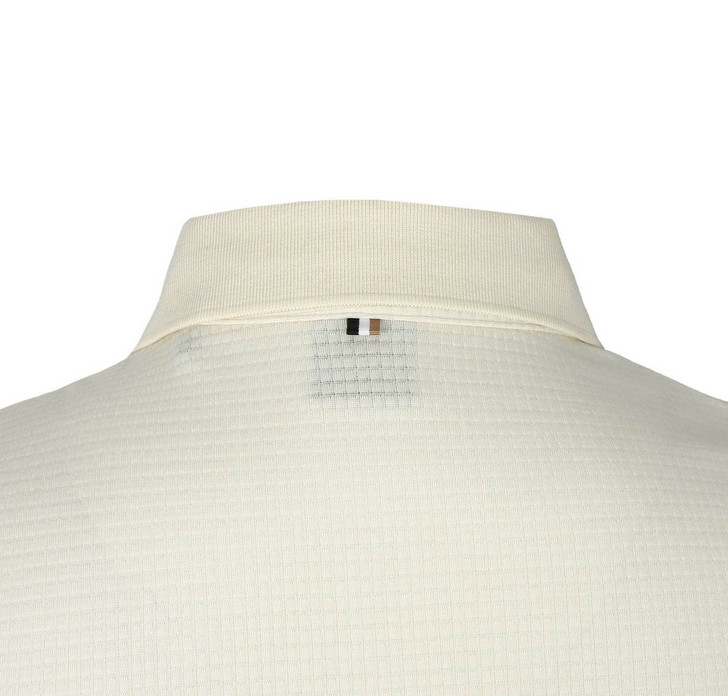 Hugo Boss Mens Polo Shirt Pitton Knit Polo in Open White Beige