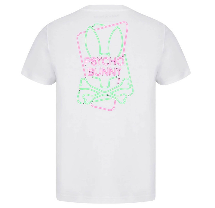 Psycho Bunny Mens T-Shirt Claude Graphic Tee in White