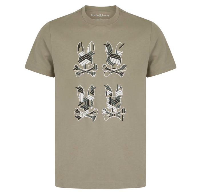 Psycho Bunny Mens T-Shirt Plaza Graphic Tee 