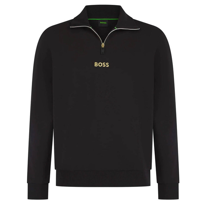 Hugo Boss Mens Half Zip Track Top in Black