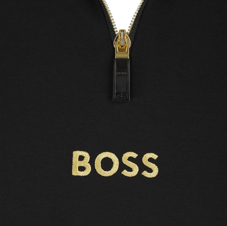Hugo Boss Mens Half Zip Track Top in Black