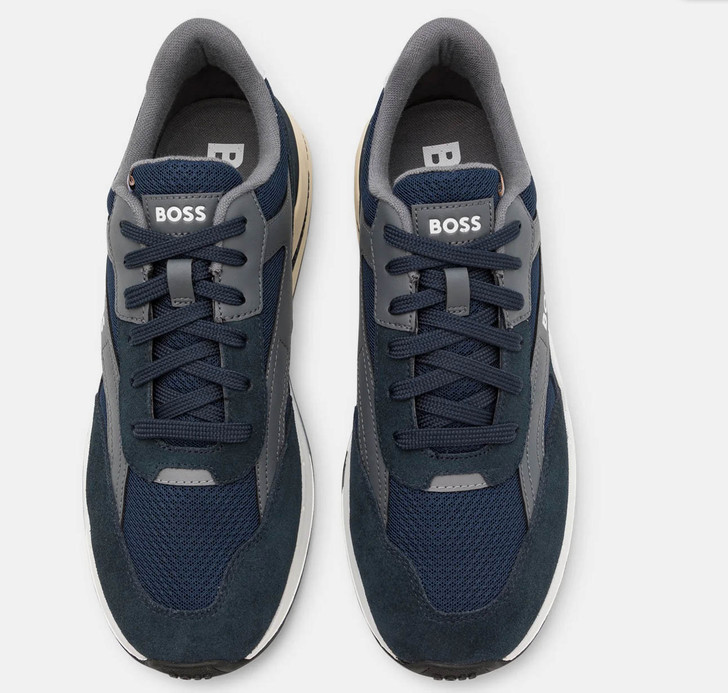 Hugo Boss Mens Trainers Kurt Runn Footwear in Dark Blue