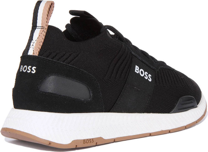 Hugo Boss Mens Trainers Titanium Runn Footwear in Charcoal Black