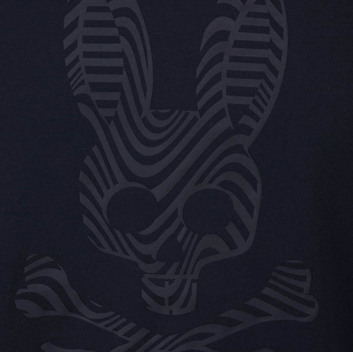 Psycho Bunny Mens T-Shirt Edge Graphic Tee in Navy Blue
