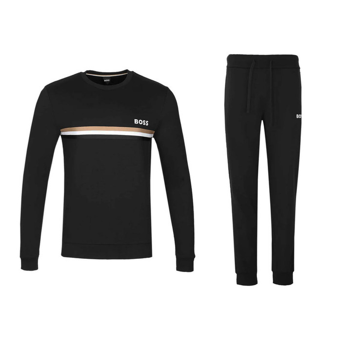 Hugo Boss Mens Tracksuit Body Wear Long Set 2 Sports BOSS Full Tracksuit in Black