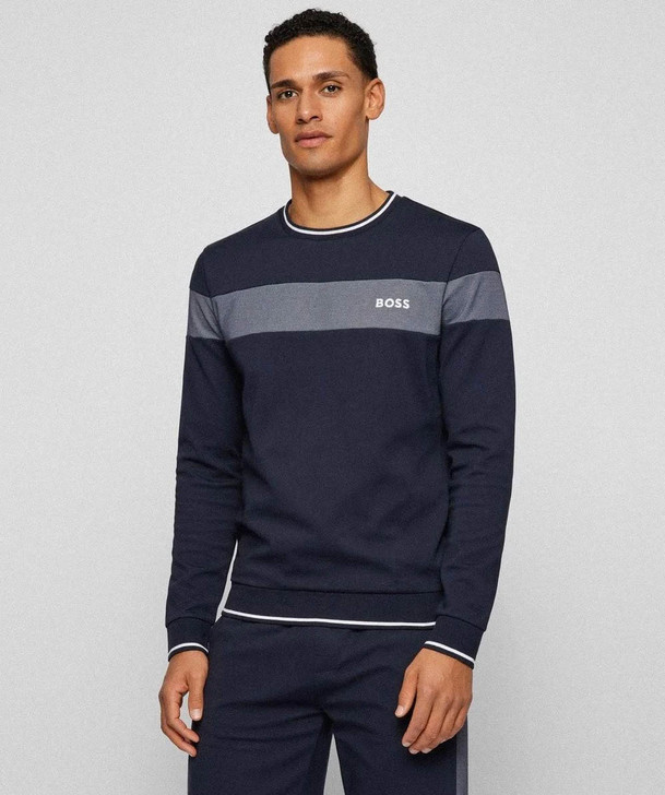 Hugo Boss Mens Tracksuit Body Wear BOSS Sweatshirt & Track Pants in Dark Blue