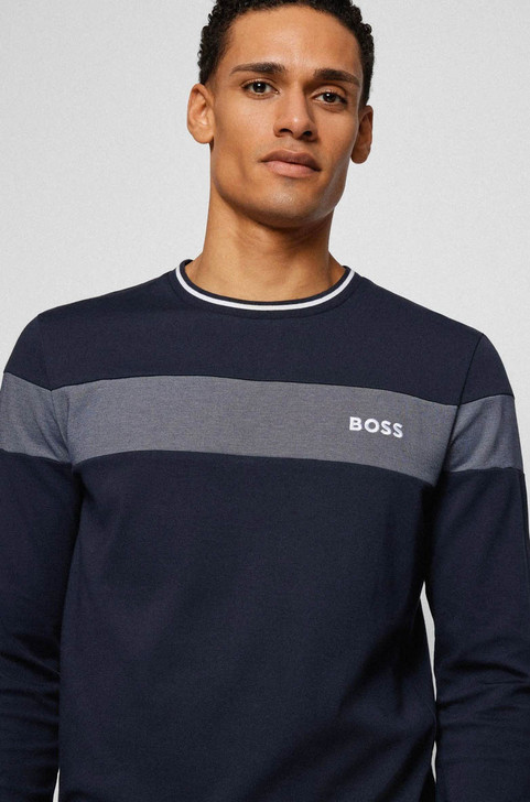 Hugo Boss Mens Tracksuit Body Wear BOSS Sweatshirt & Track Pants in Dark Blue