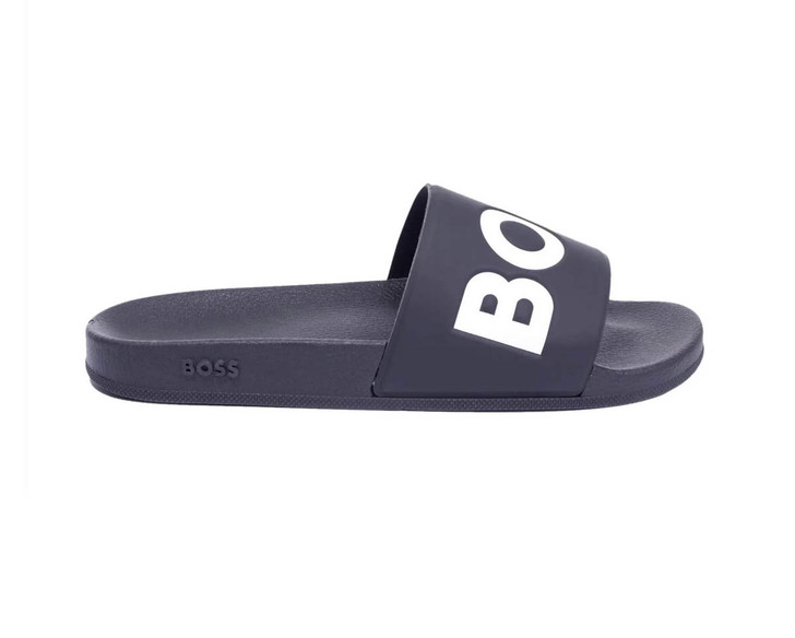 Hugo Boss Mens Sliders Aryeh BOSS Slides in Navy Blue