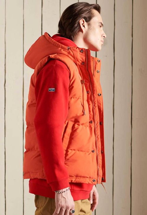 Superdry Mens Gilet Hooded Puffer