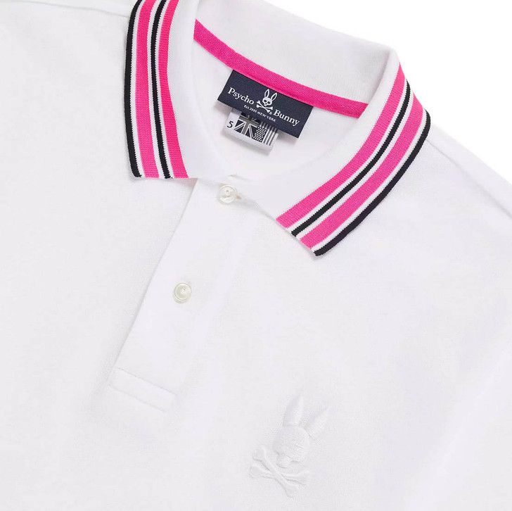 Psycho Bunny Mens Polo Shirt Newell Polo in White
