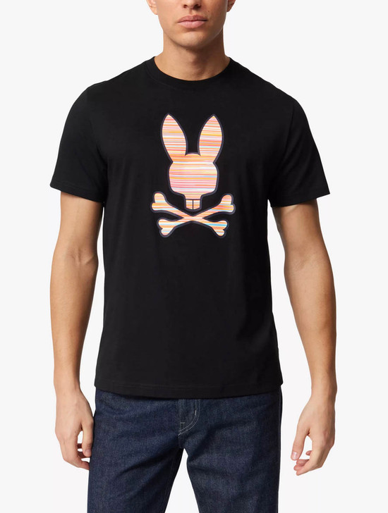 Psycho Bunny Mens T-Shirt Newell Tee in Black