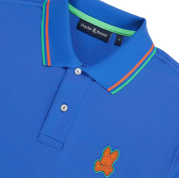 Psycho Bunny Mens Polo Shirt Banks Fashion Polo in Dazzling Blue