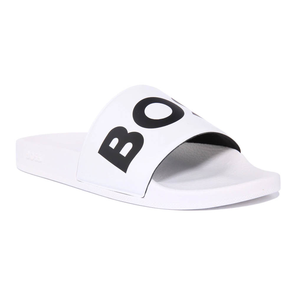 Hugo Boss Mens Sliders Sean Slides in White