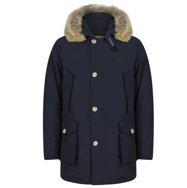 Woolrich Arctic Detachable Fur Parka Coat in Navy