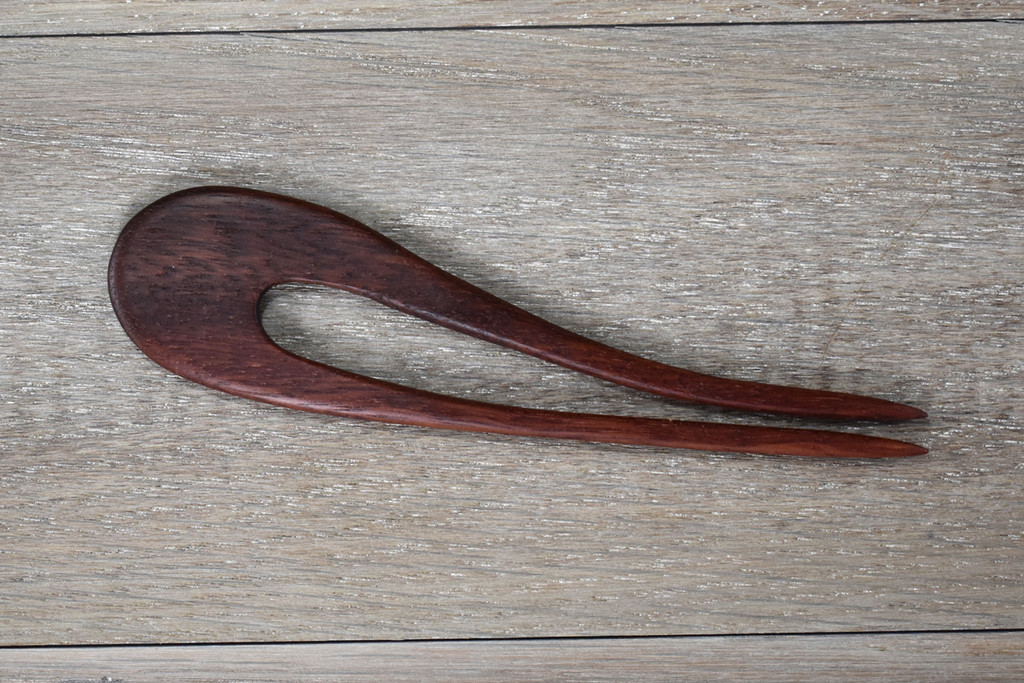 Small Purpleheart Wood Hair Fork