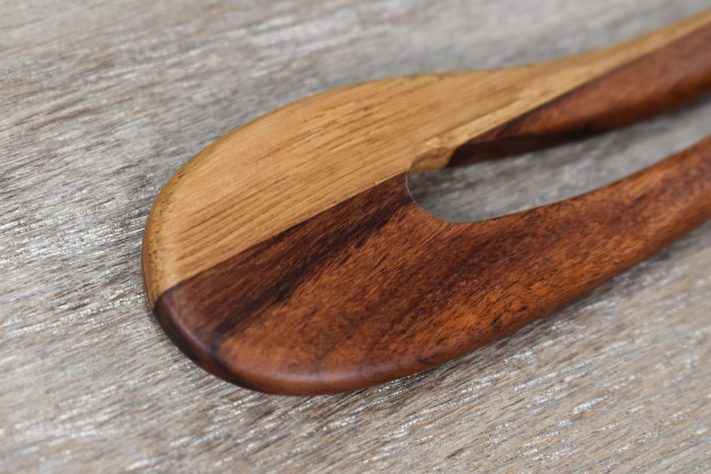 White Oak & Sapele Wood Hair Fork