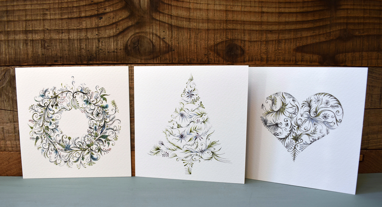 Wreath Cards - pack of 6