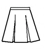      Stitch-Down Box Pleat Skirt Regular Sizes