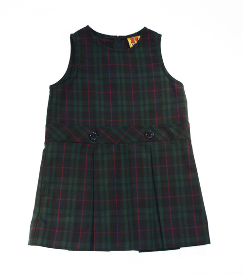 2 Pleat Jumper With High Neck Top-Plaid 98