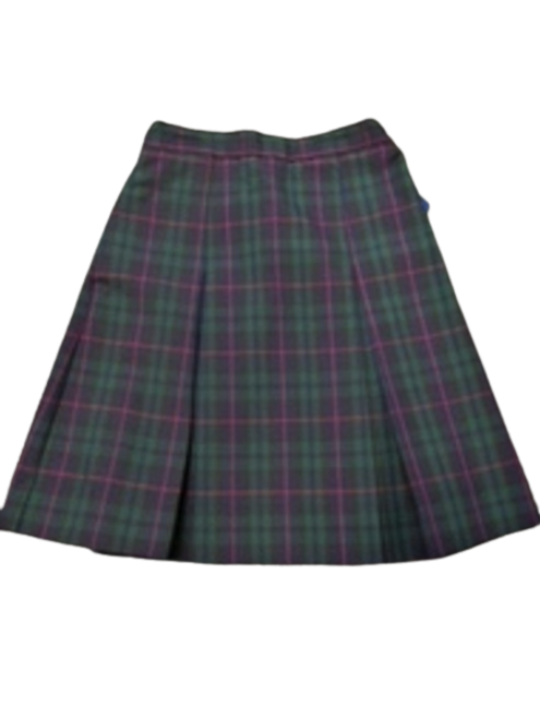 2-Kick Pleat Skirt, Front & Back-Plaid 98