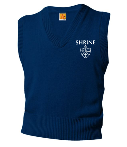  Sweater Vest V-Neck-Shrine Embroidered Logo Include…