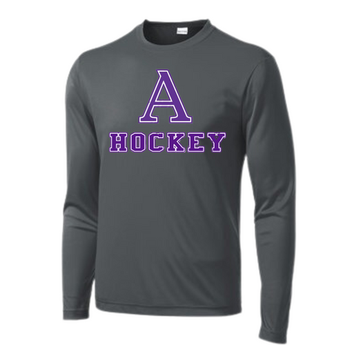 Sport-Tek Long Sleeve PosiCharge Competitor Tee with Amherst Hockey Heat Press