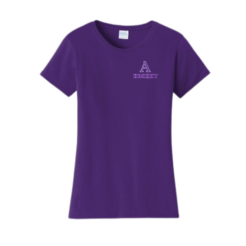 Port & Company Ladies Fan Favorite Tee with Amherst Hockey Heat Press