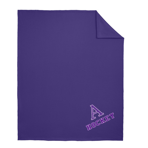 Port & Company Sweatshirt Blanket with Amherst Hockey Heat Press