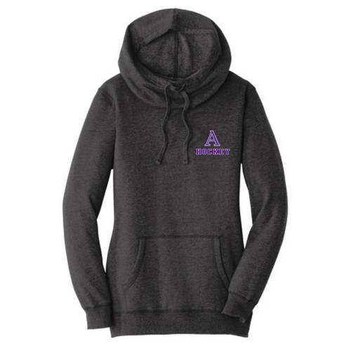 District ® Women's Lightweight Fleece Hoodie with Amherst Hockey Embroidery