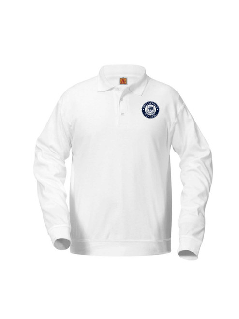  Overshirt Interlock Knit Hemmed Long Sleeve Polo-With Brookfield Academy School Logo