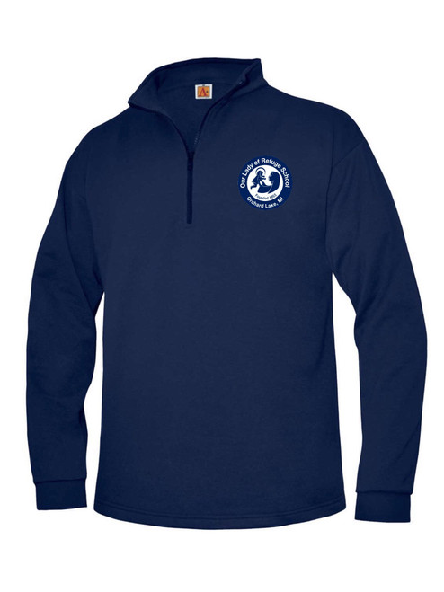   Quarter Zip Pullover Fleece Sweatshirt-With Our Lady of Refuge Embroidery 