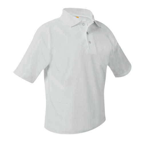  Jersey Knit Polo-White With SCA Eagles Embroidery