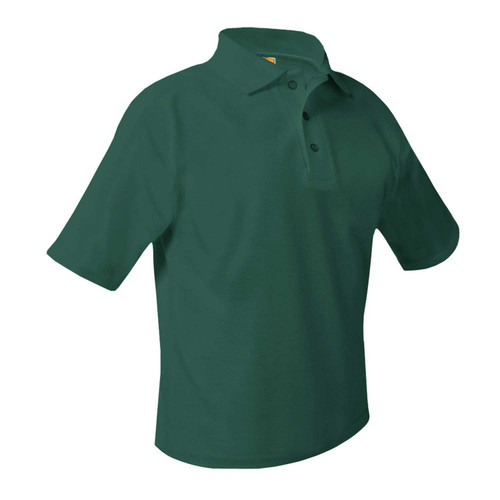  Jersey Knit Polo-Dark Green With SCA Eagles Embroidery