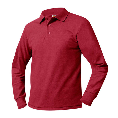 Jersey Knit Polo-Red With SCA Eagles Embroidery