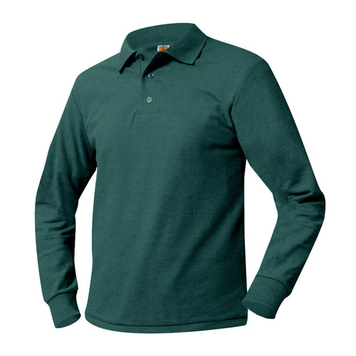 Jersey Knit Polo-Dark Green With SCA Eagles Embroidery