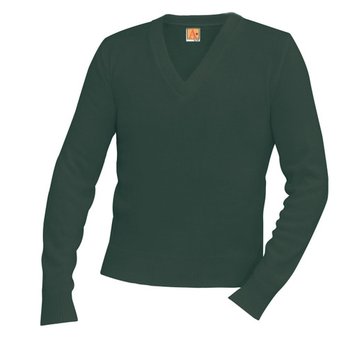  Sweater V-Neck Pullover with School Logo