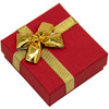 Red paper box with gold bow for earring - 1860