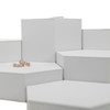 Set of 6 pieces white leatherette risers - H7W